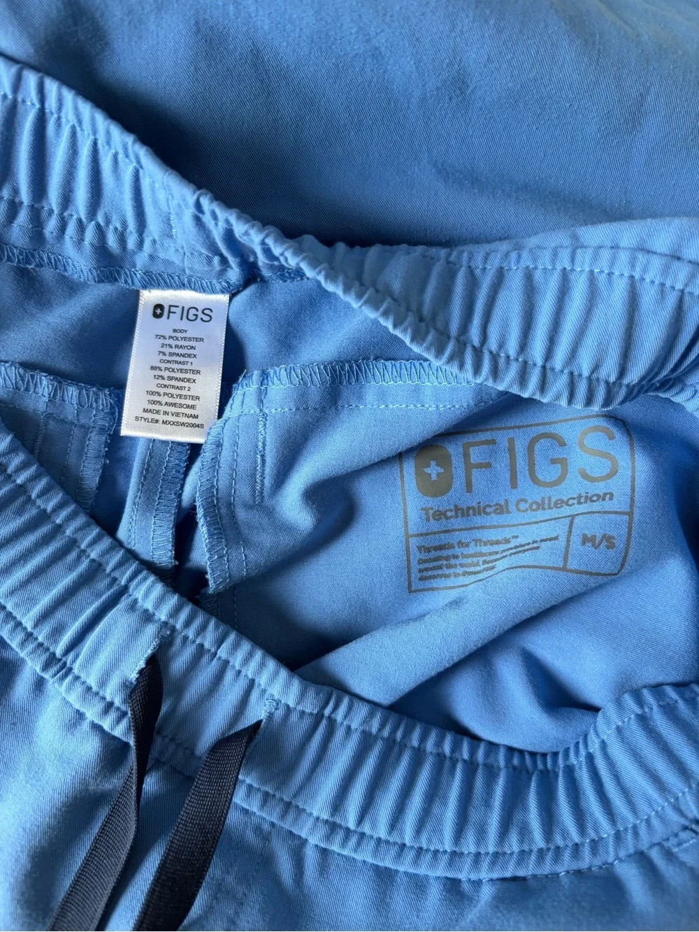 Figs Tansen Casual Scrub Pant Joggers Ciel Blue Medium Short